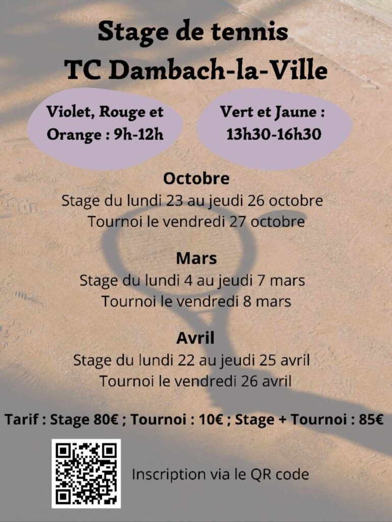 Stages de tennis au TCDLV