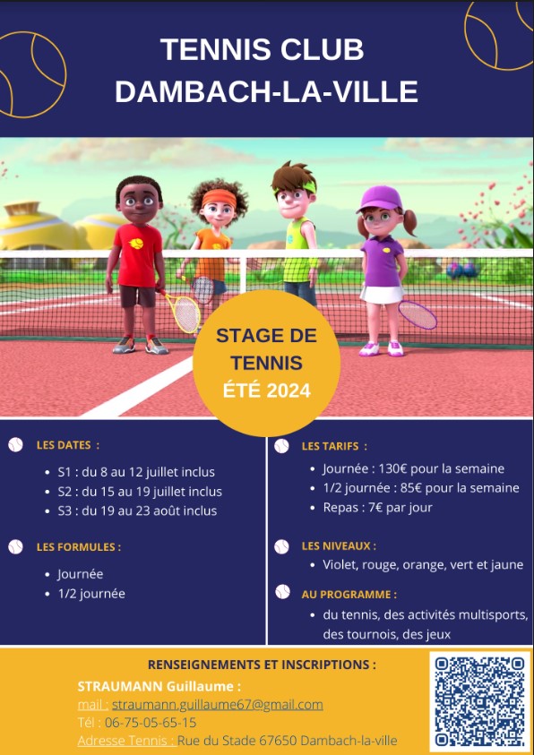 Stages de tennis été 2024